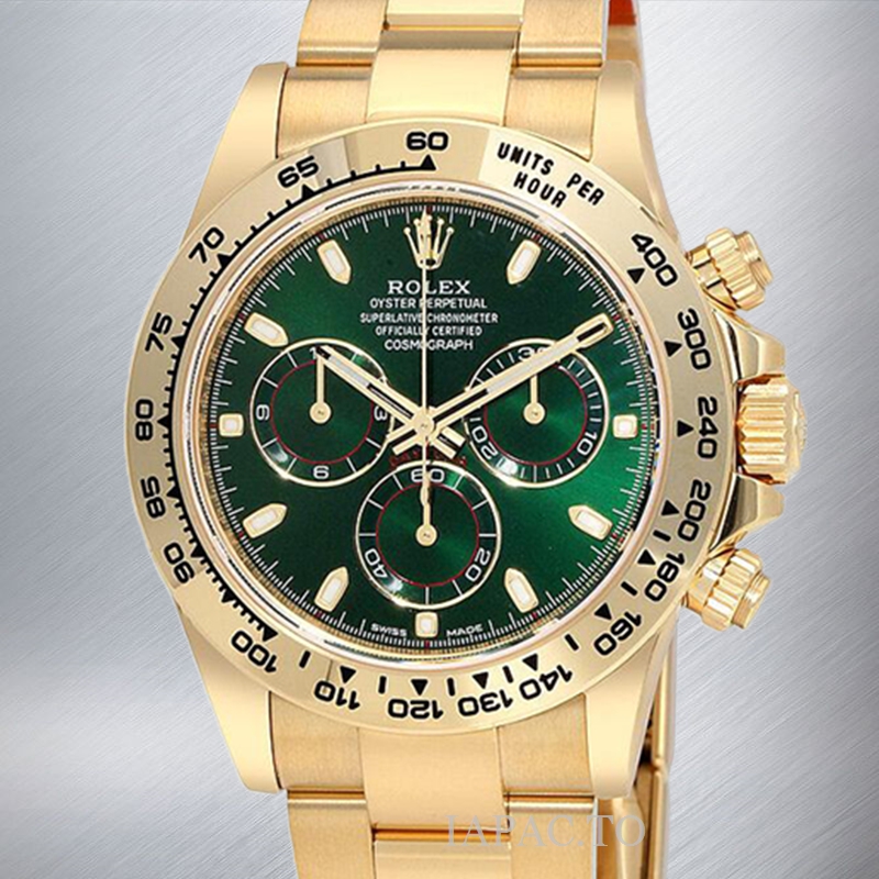 Rolex Daytona Men S Grso Yellow Gold Tone Green Dail Rolex