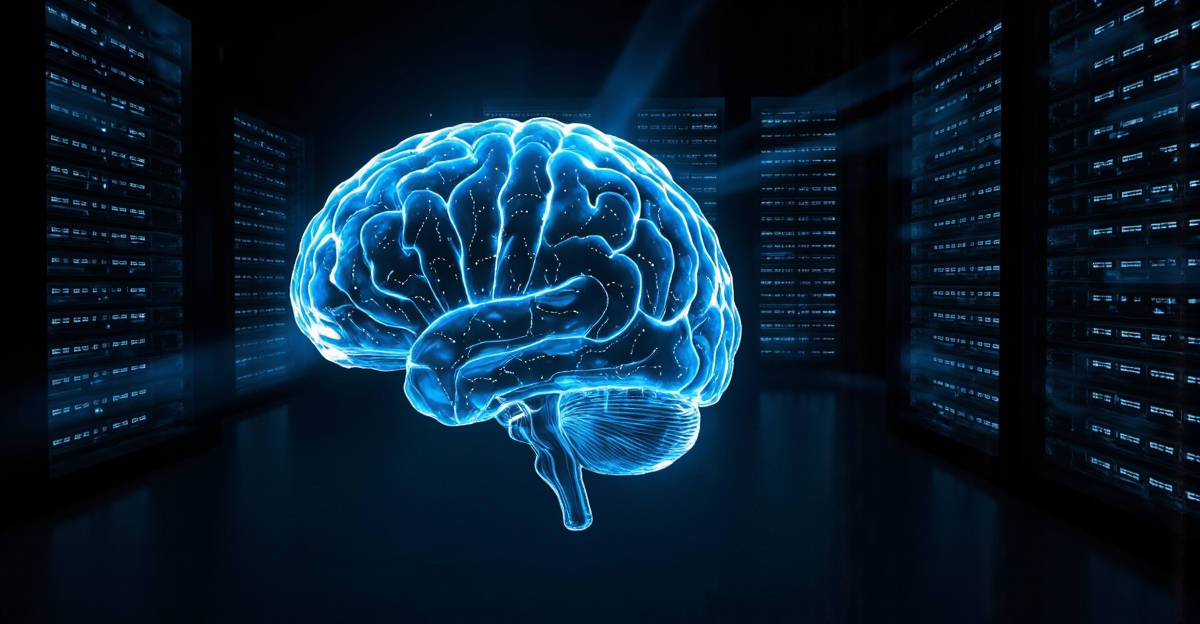 Le logo d'OpenAI devant une illustration d'un cerveau neuronal symbolisant l'intelligence artificielle avancée de GPT-5.1