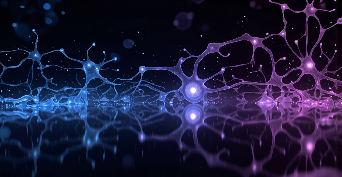 Réseau neuronal d'IA avec effet miroir symbolisant l'introspection des modèles de langage