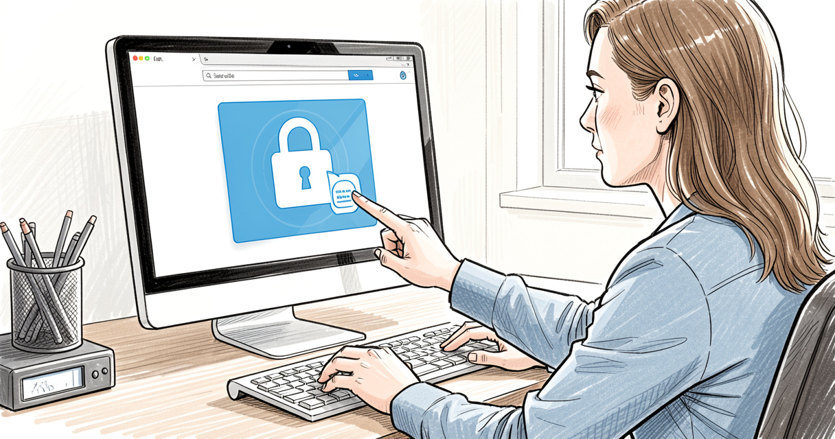 Connexion à un coffre-fort numérique sécurisé sur un écran d'ordinateur