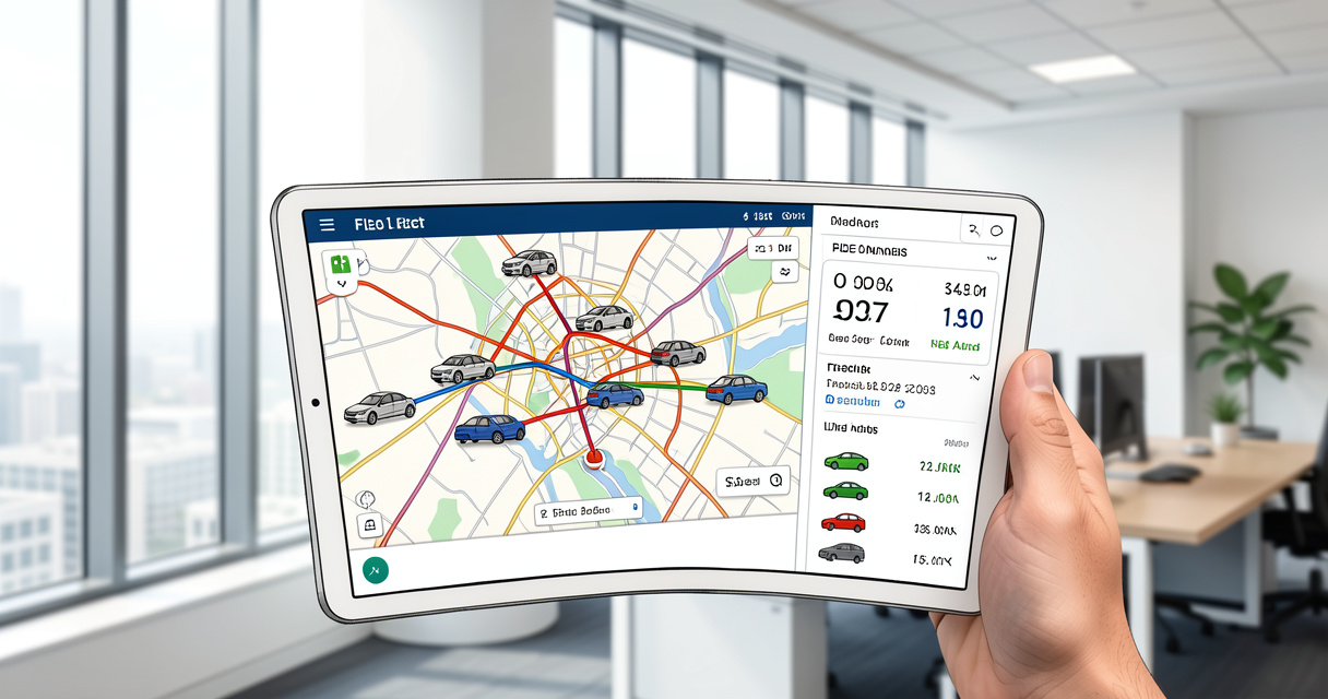 Directeur de flotte utilisant l'application Shadow Tracker Mobile pour le suivi GPS en temps réel