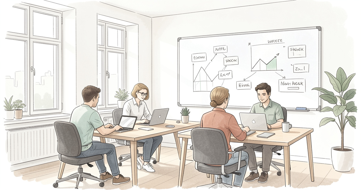 Equipe de l'agence digitale Workatweb en réunion dans un espace de coworking moderne