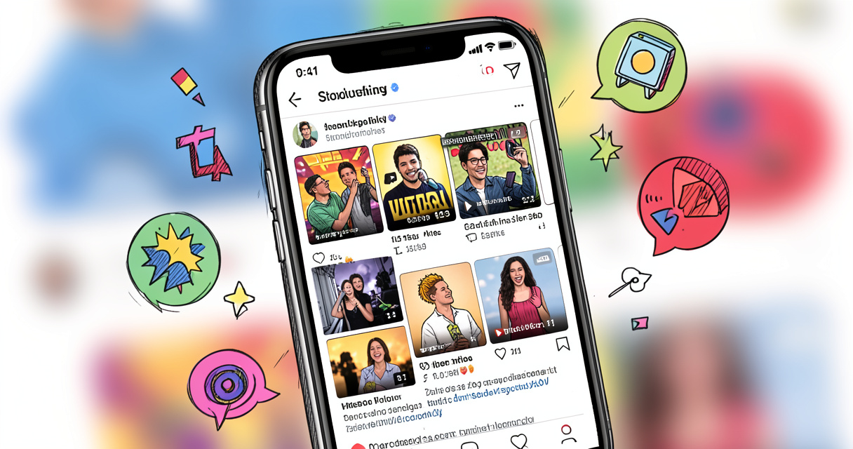 Smartphone affichant des vidéos courtes virales optimisées par SmiliMedia.