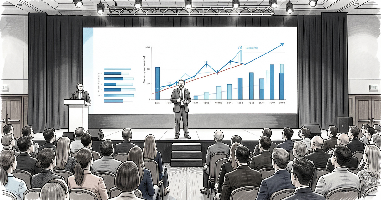 Conférence Commercial Finance Association, un intervenant face aux membres du réseau
