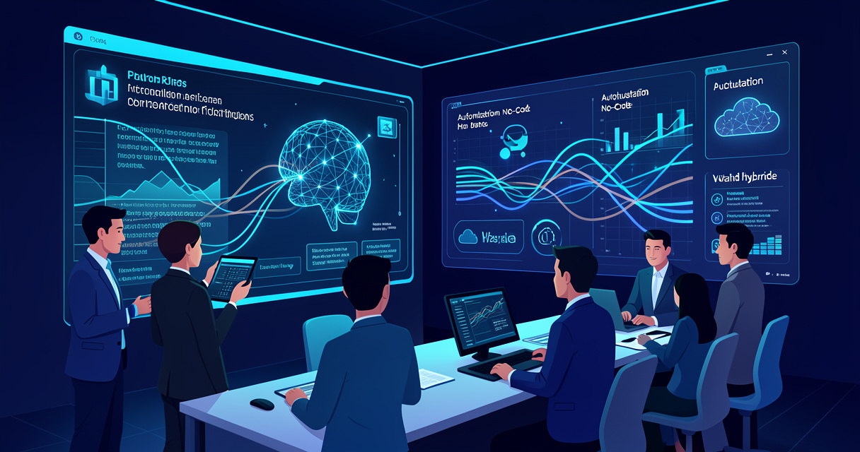 Équipe supervisant des outils d’intelligence artificielle et des flux de données